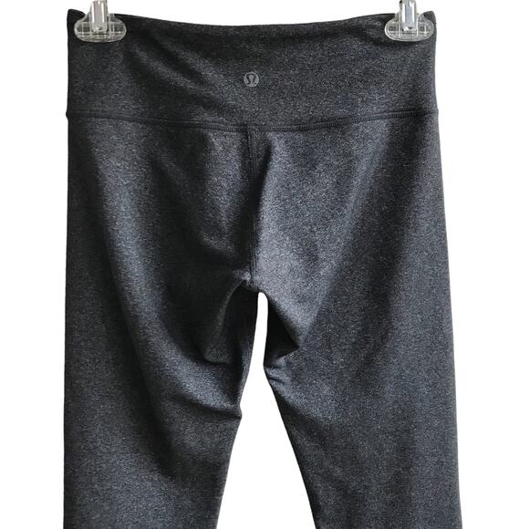 Lululemon Wunder Under Crops Leggings Size 4 Heather Gray Luon Mid Rise Tights - Picture 6 of 11